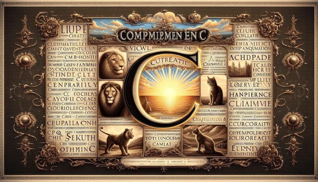 Illustration : Collage de scènes d'échanges de compliments en "C", ambiance chaleureuse, expressions sincères.