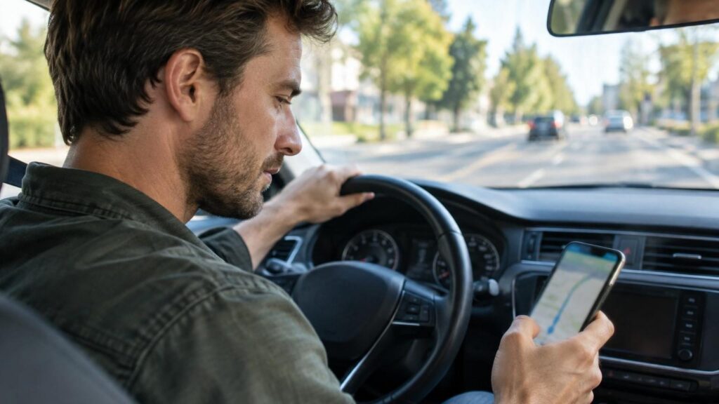 Conseiller joignant un service client par téléphone depuis un bureau